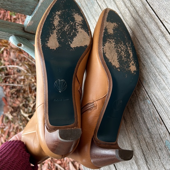 COCLICO Ladies EU 37 Camel Smooth Leather Heeled Boots - Picture 8 of 9